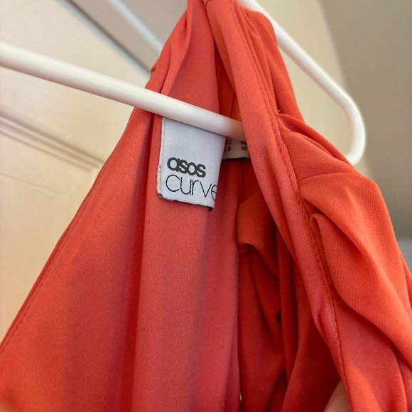 ASOS Curve Coral Grecian Midi Dress - US 14 - Picture 5 of 7